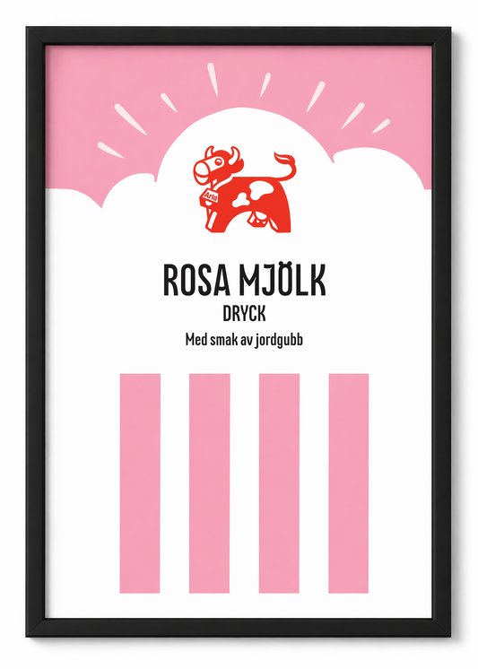 Affisch – Rosa Mjölkdryck